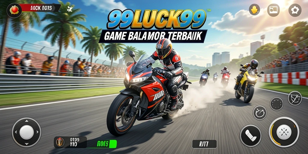 Screenshot tampilan gameplay balap motor dari 99LUCK99.
