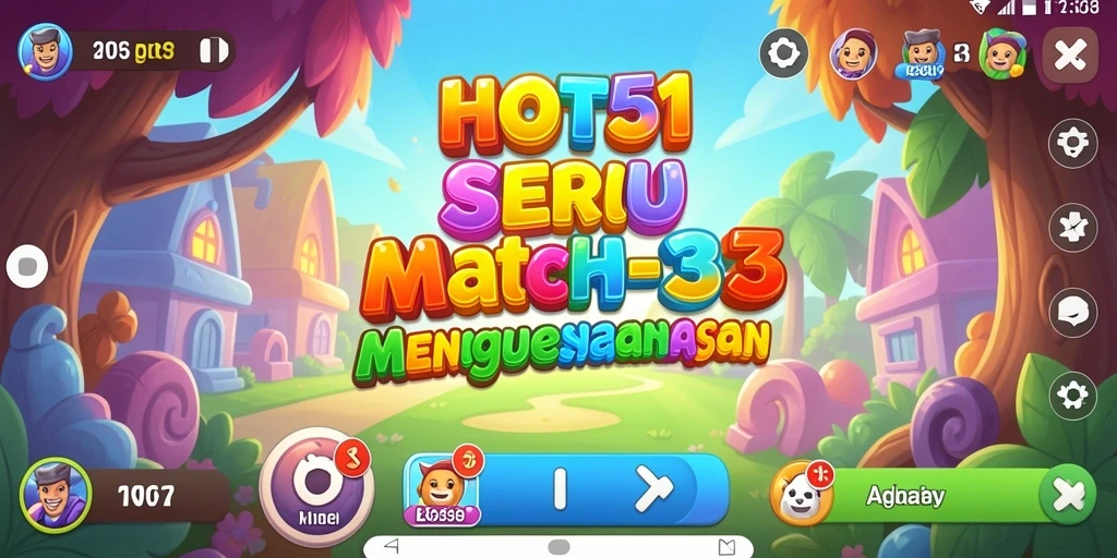 Screenshot utama HOT51 menampilkan gameplay Match-3 yang seru dan menantang.
