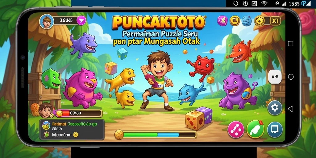 Screenshot gameplay PUNCAKTOTO yang menunjukkan teka-teki menantang dan grafis menarik.