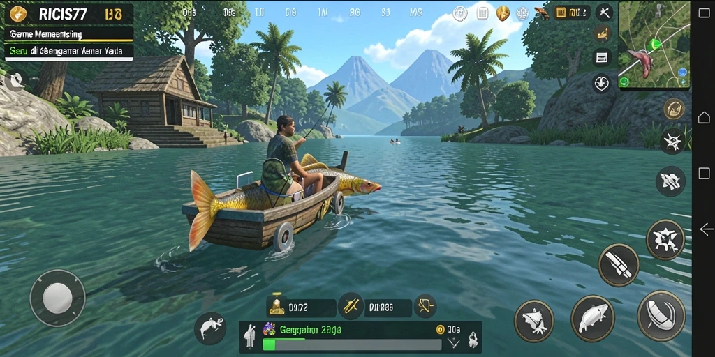 Tampilan gameplay RICIS77 yang menampilkan pengalaman memancing yang seru dan realistis.