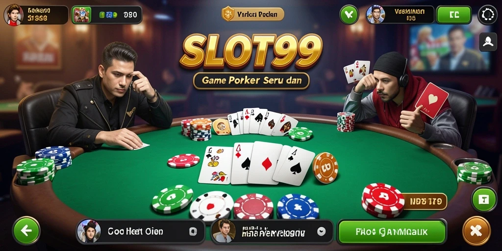 Tampilan menarik dari gameplay poker di SLOT99.