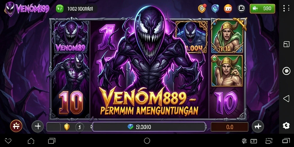 Screenshot gameplay <strong>VENOM889</strong> menunjukkan putaran slot yang mendebarkan.